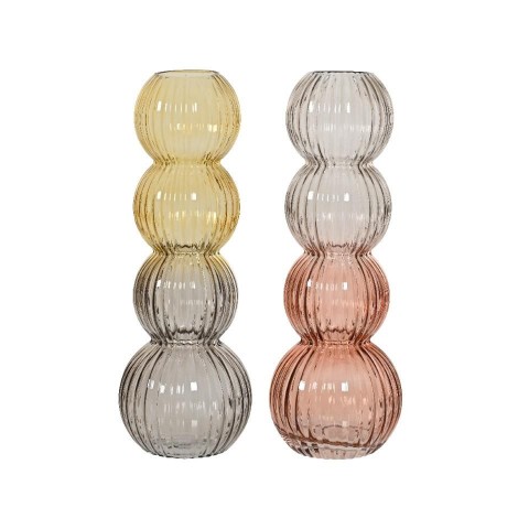 VASO VETRO 4 SFERE 2 COLORI ASSORTITI H.42